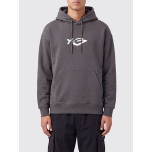 Y-3 Men Y-3 Relaxed Fit Cotton Hoodie With Contrast Logo